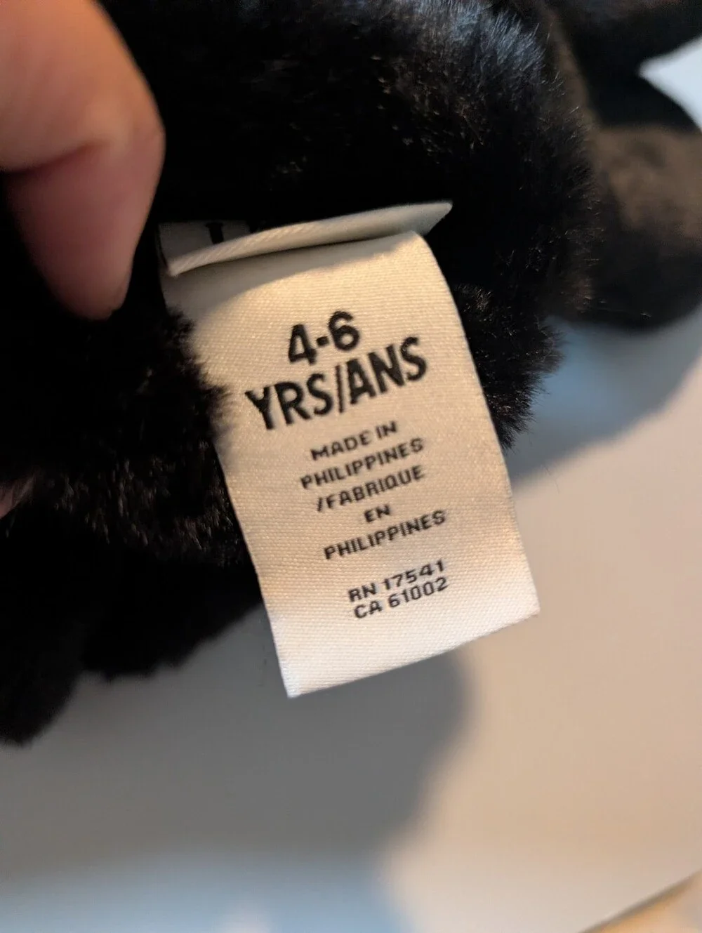 UGG Black Faux Fur Mittens with Logo Tag